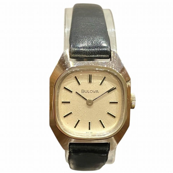 Bulova Stainless Steel Leather Wristwatch
