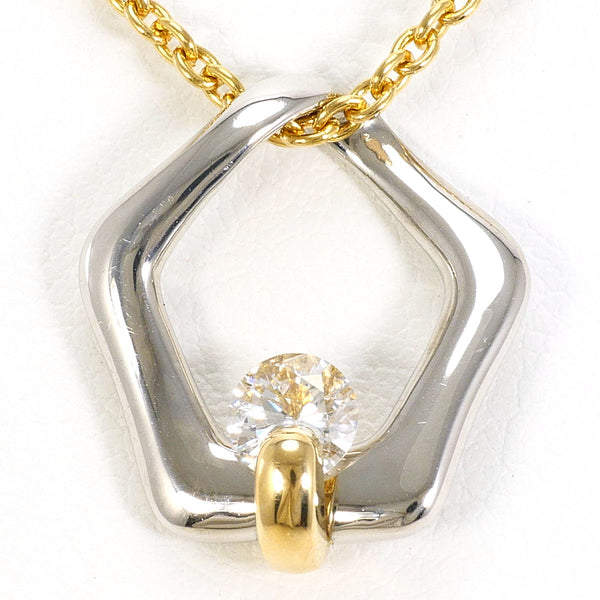 Au750 Platinum Au750 Yellow Gold Diamond Necklace