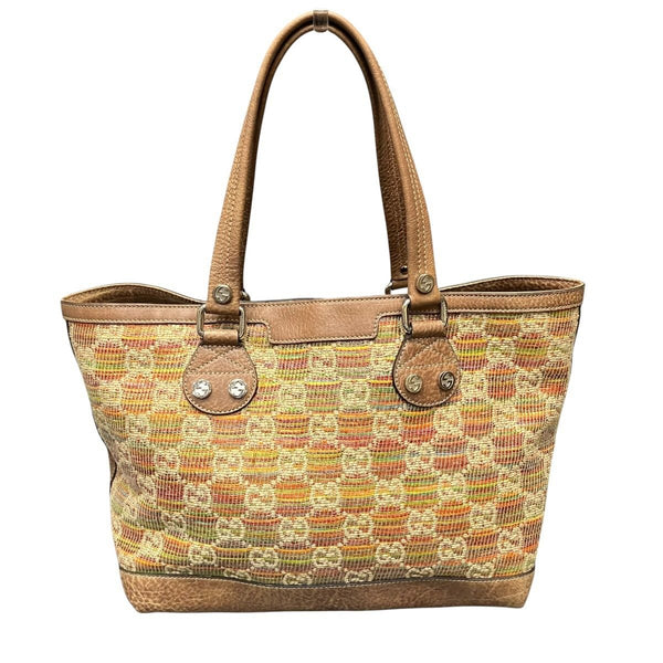 Gucci Paglia Sunset Linen Leather Tote Bag
