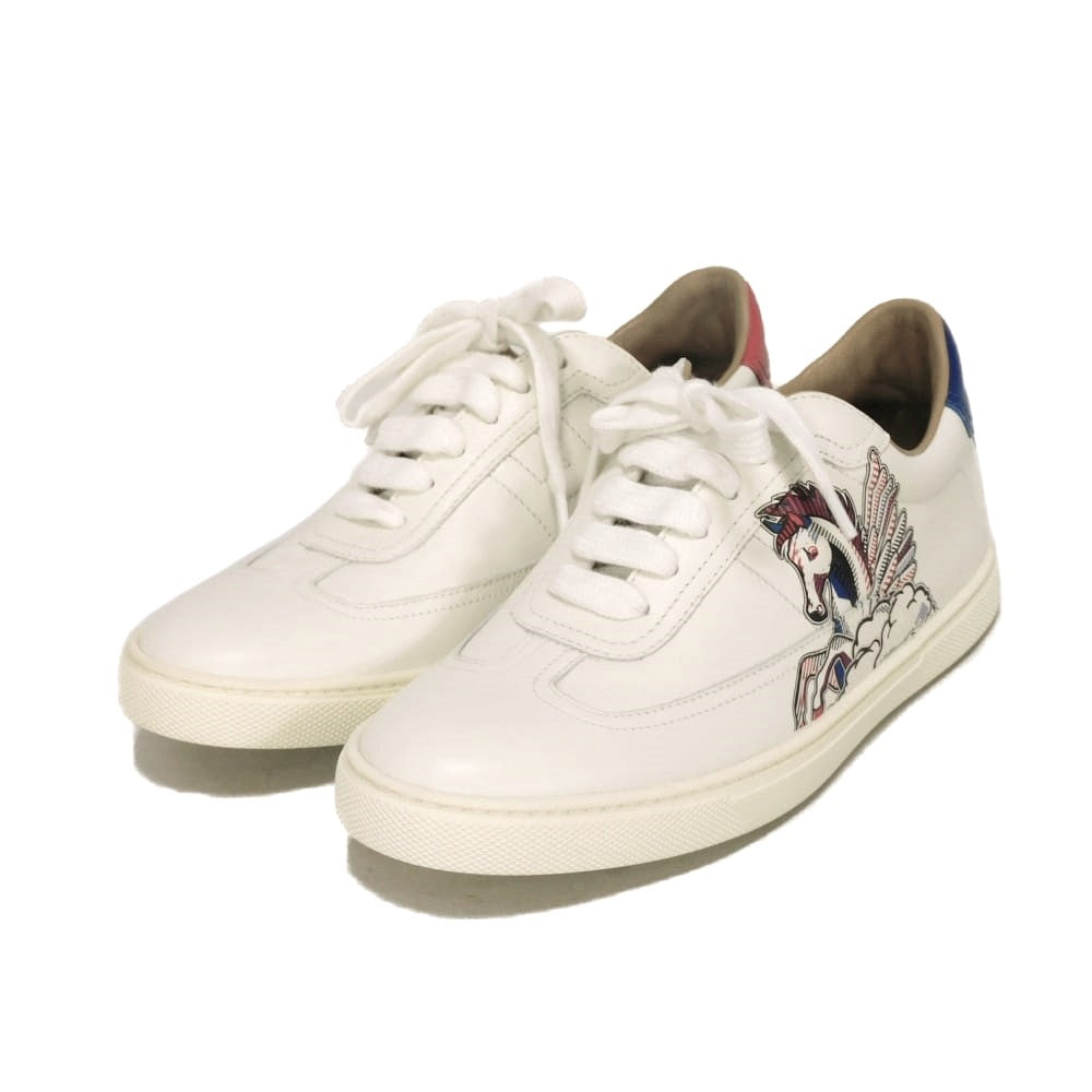 Hermes Quicker Pegasus Pop Calf Leather Sneakers 23.5cm