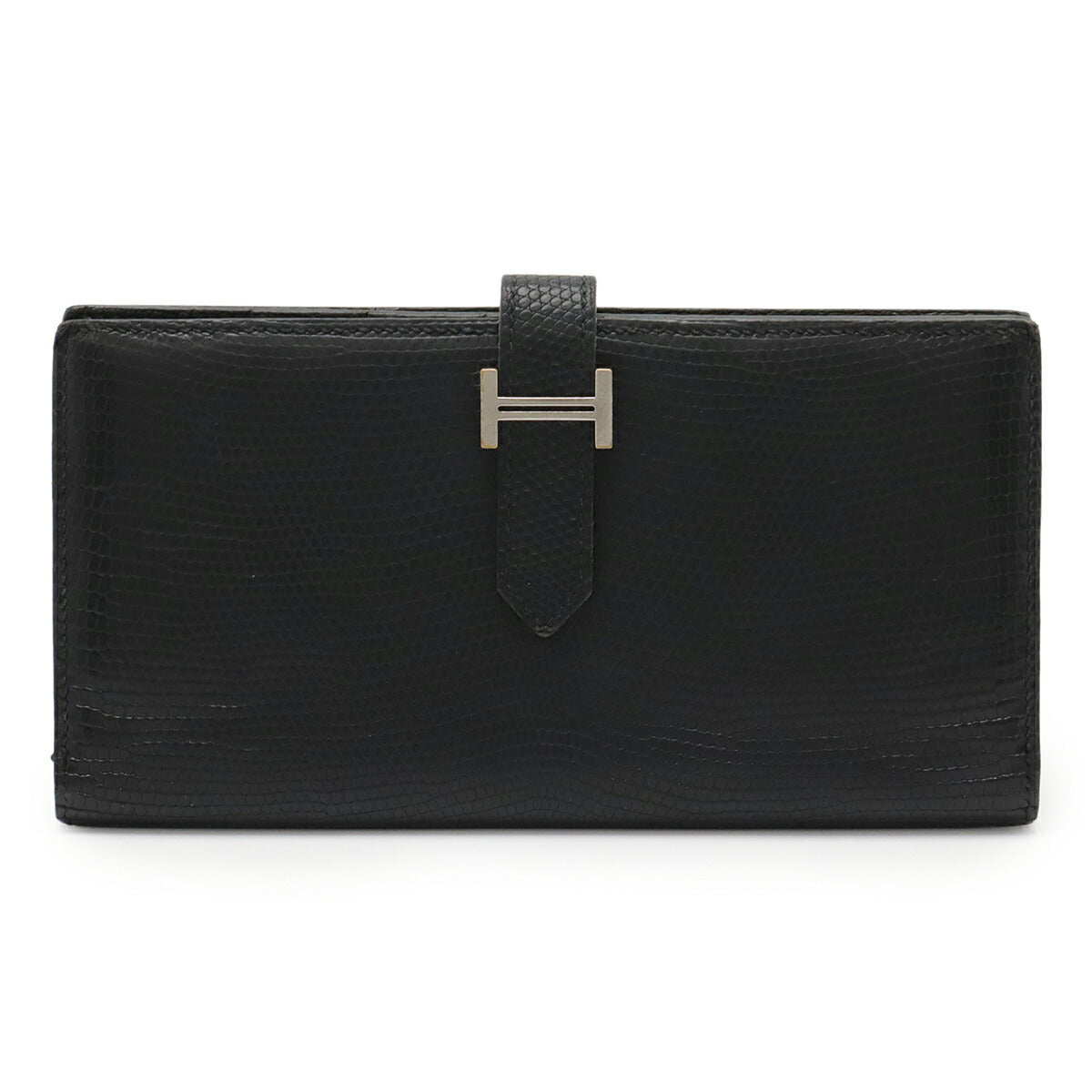 Hermes Bearn Soufflet Lizard Long Wallet