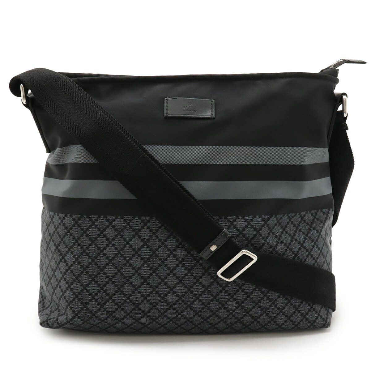 Gucci Diamante Nylon Leather Shoulder Bag