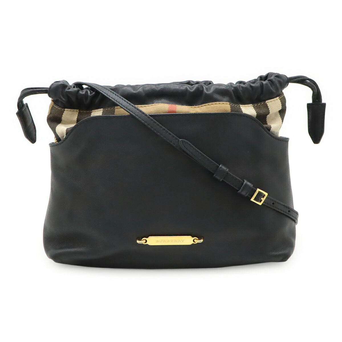 Burberry Check Leather Shoulder Bag