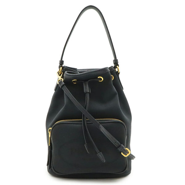 Prada Logo Jacquard Canvas Handbag