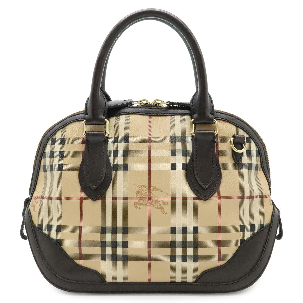 Burberry PVC Coated Canvas Leather Handbag