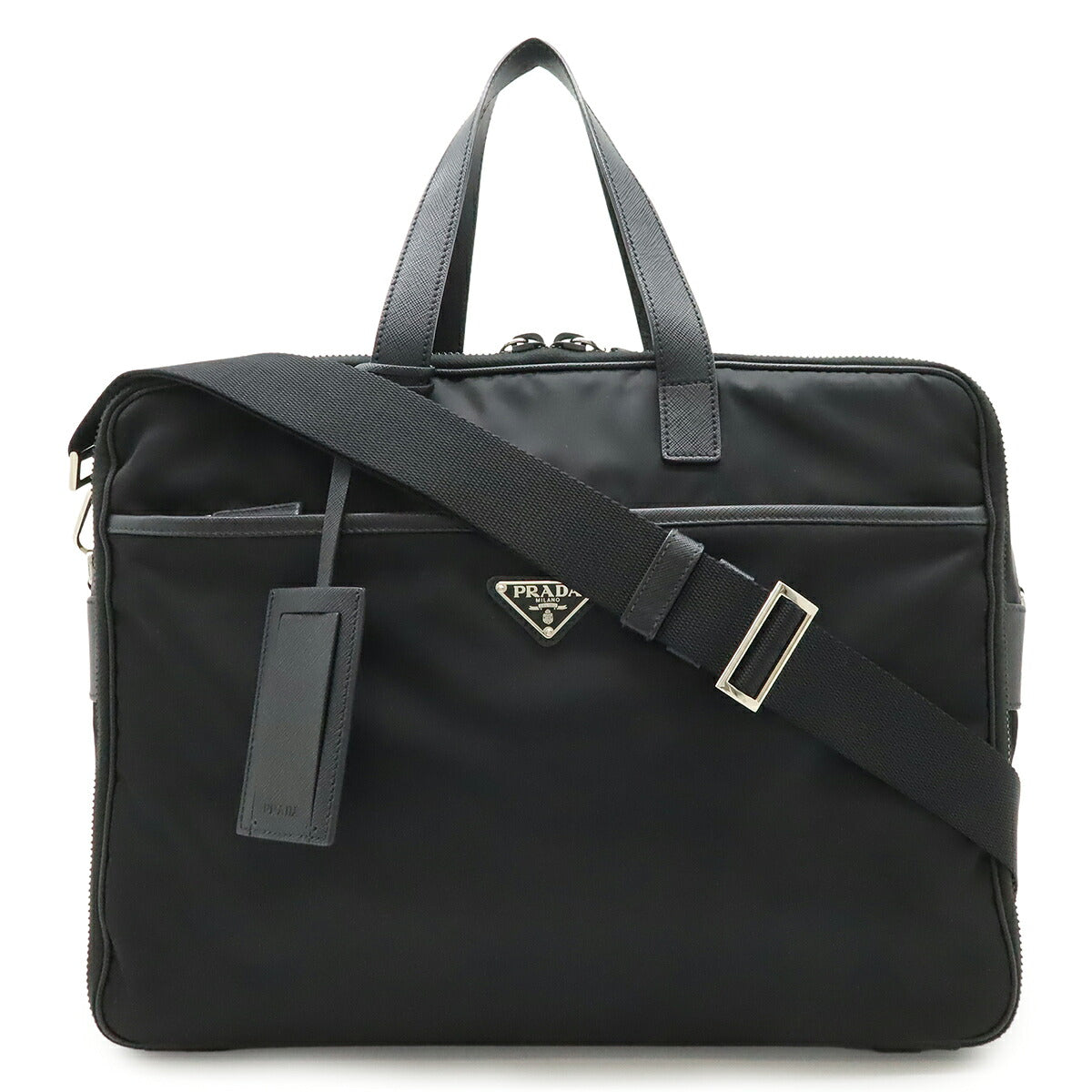 Prada Triangle Logo Nylon 2way Briefcase