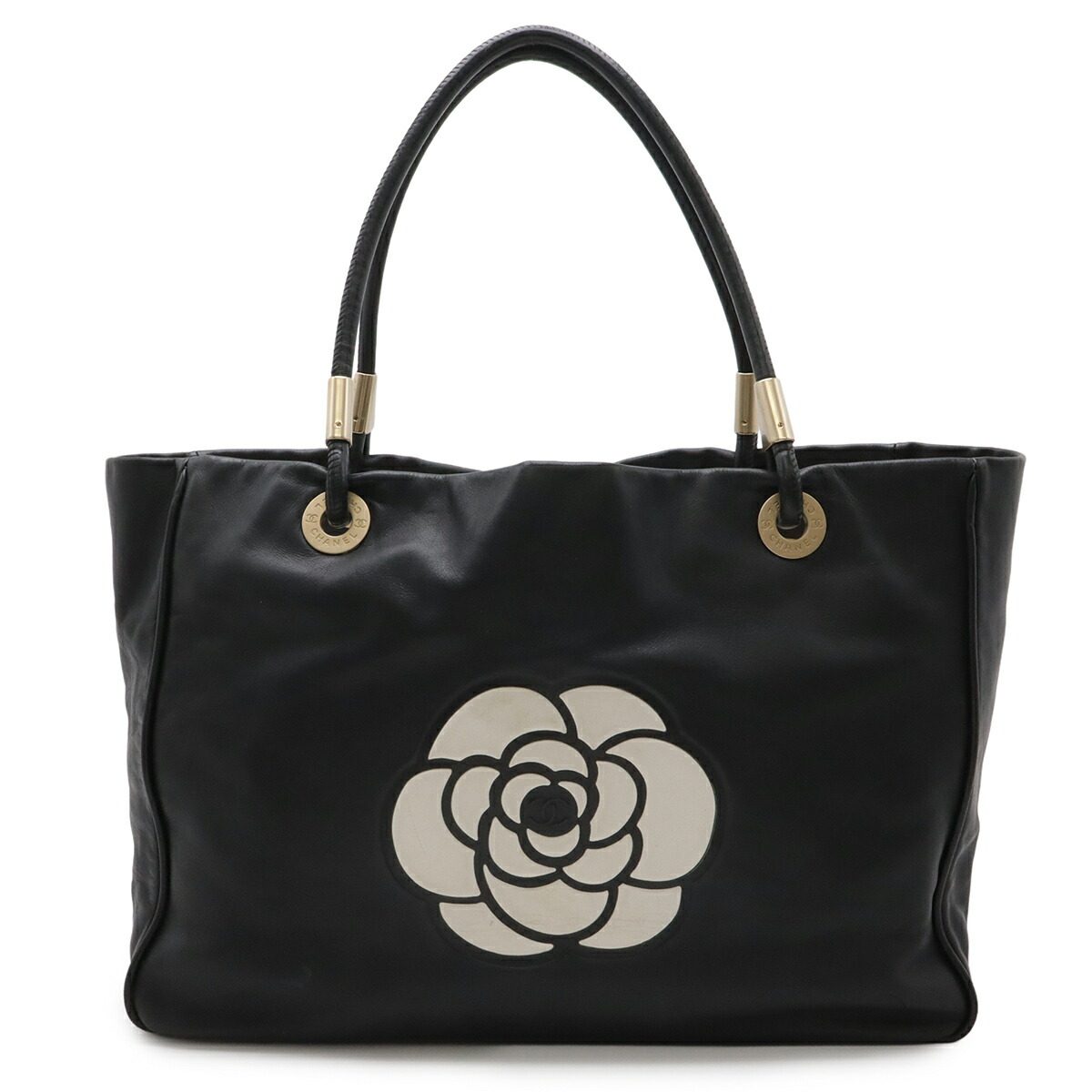 Chanel Camellia Leather Tote Bag