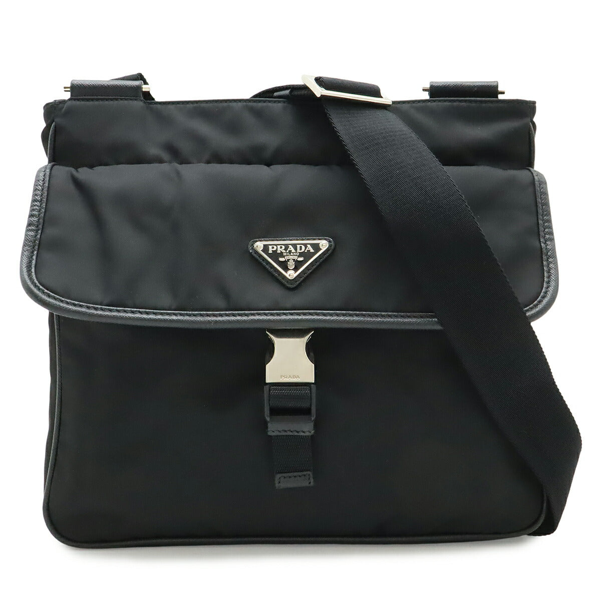 Prada Nylon Leather Shoulder Bag