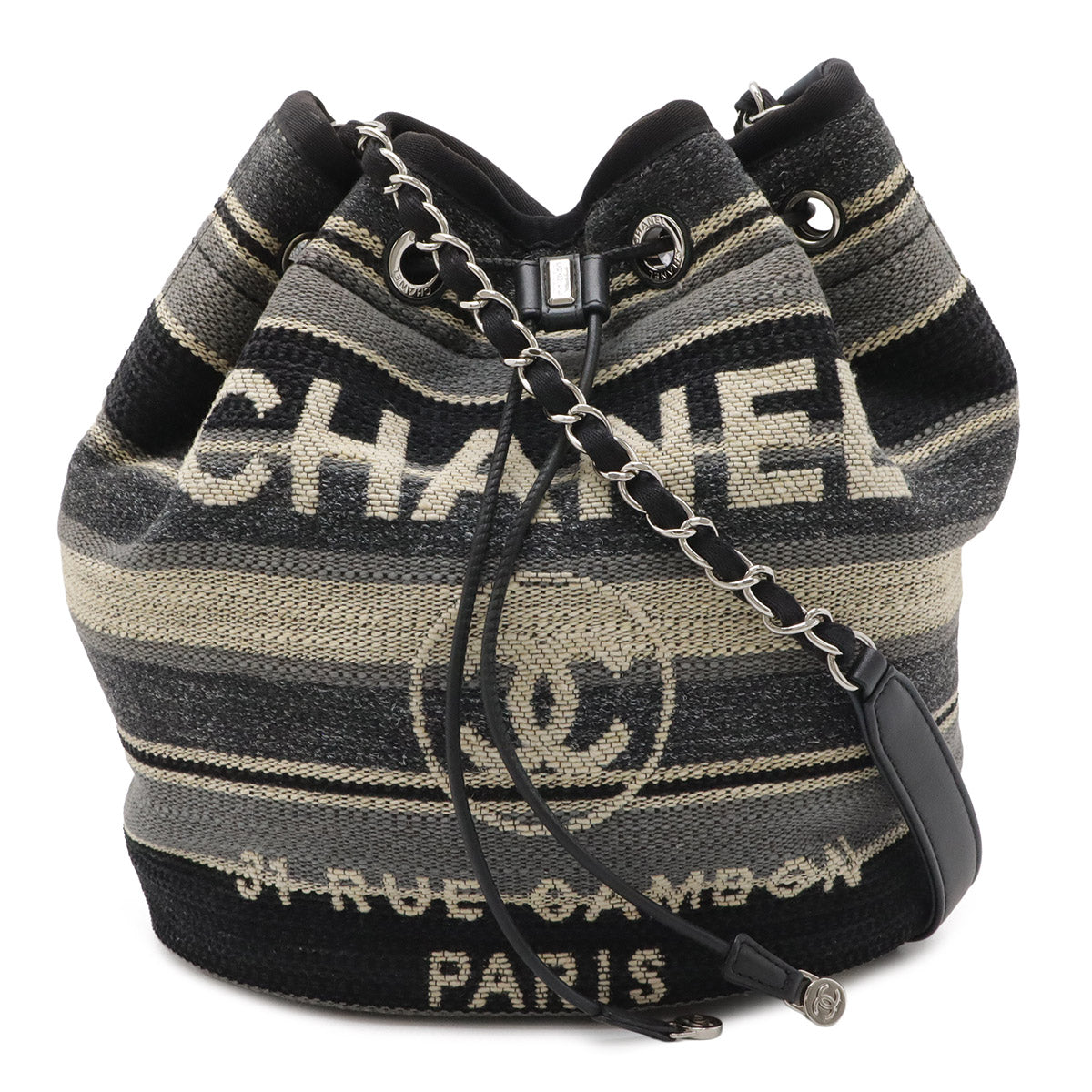 Chanel Deauville Canvas Leather Shoulder Bag