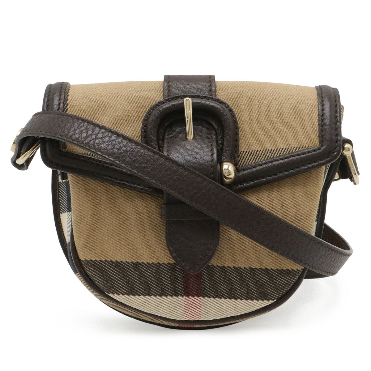 Burberry House Check Canvas Leather Shoulder Bag