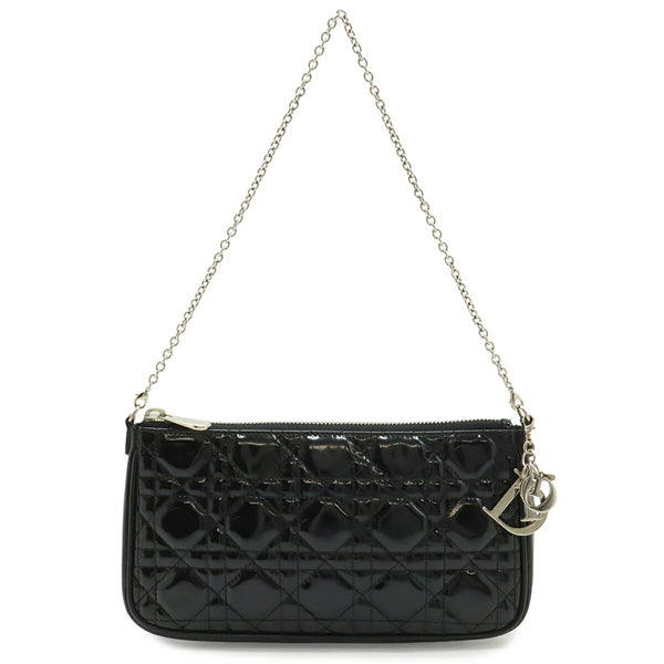 Christian Dior Lady Dior Patent Leather Shoulder Bag