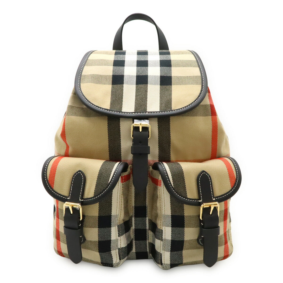 Burberry House Check Canvas Leather Backpack