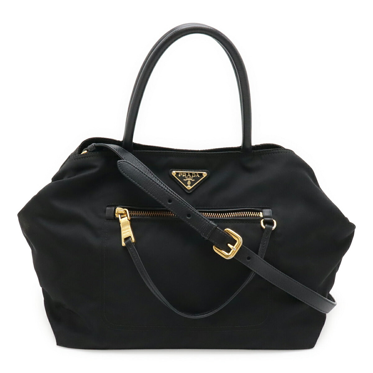Prada Nylon Leather 2way Tote Bag