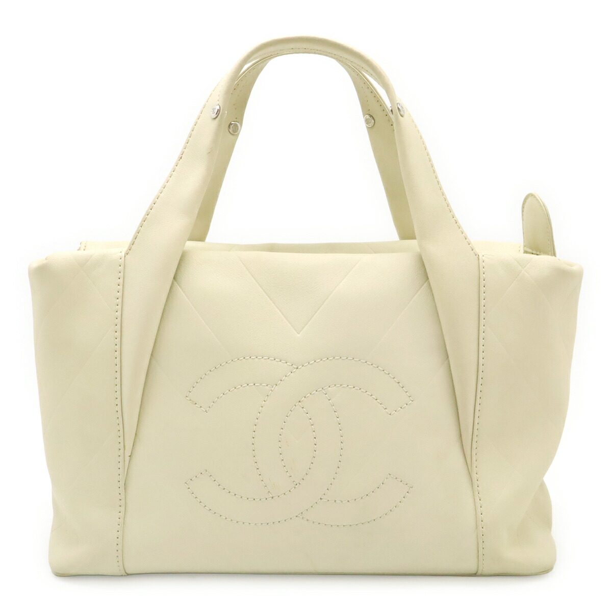 Chanel V Stitch Leather Tote Bag