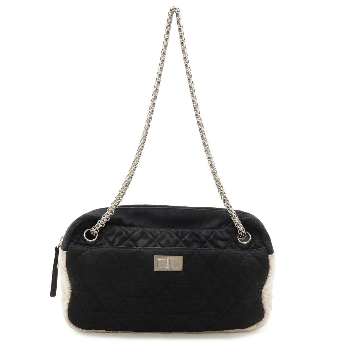 Chanel 2.55 Satin Canvas Shoulder Bag