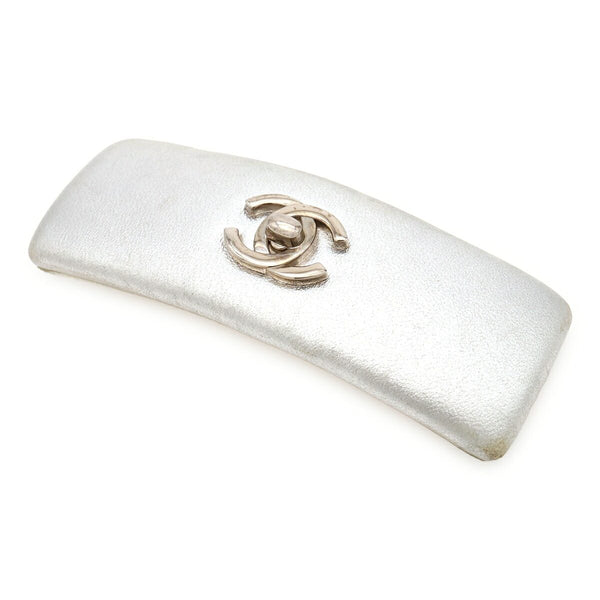 Chanel Coco Mark Leather Hair Clip
