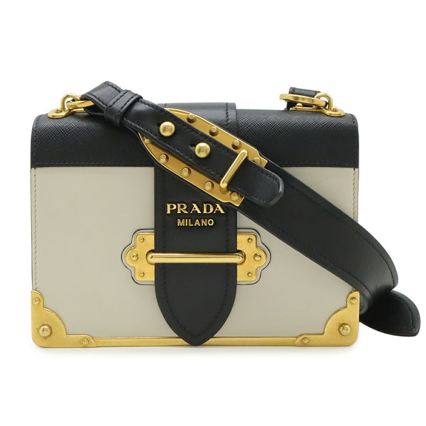 Prada Cahia Leather Shoulder Bag