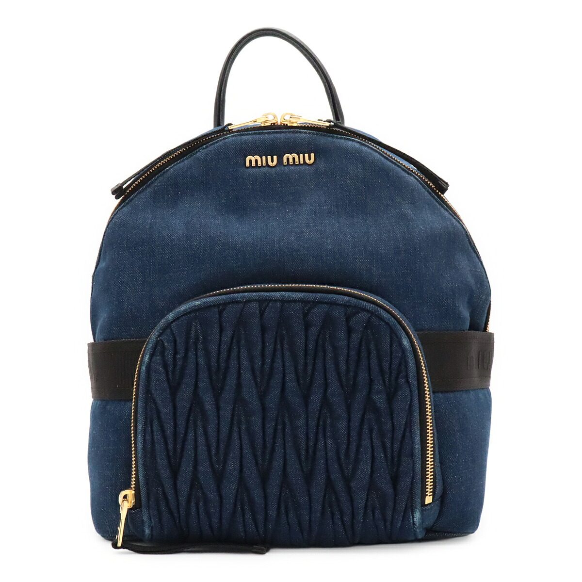 Miu Miu denim leather backpack
