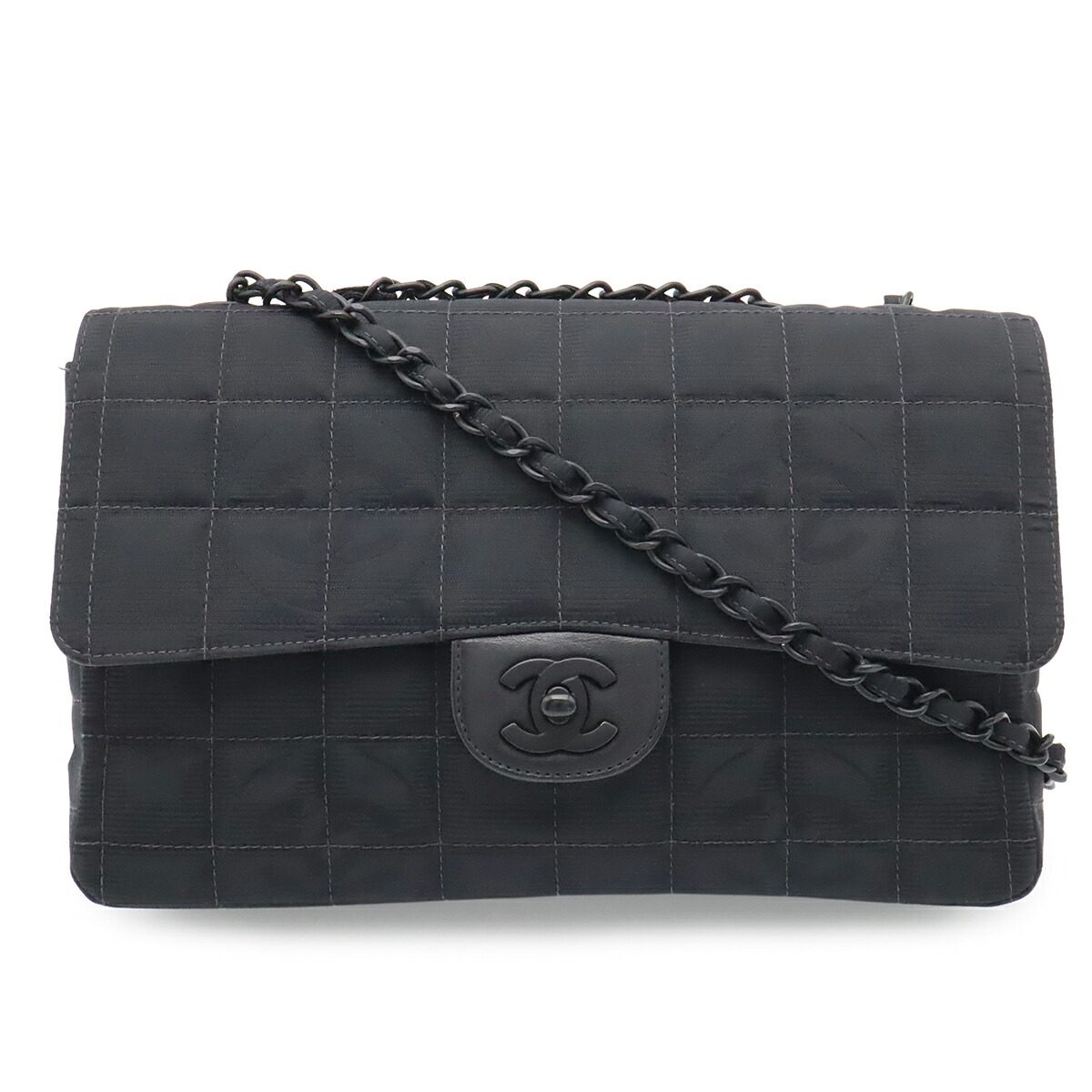Chanel New Travel Line Nylon Jacquard 2way Chain Shoulder Bag