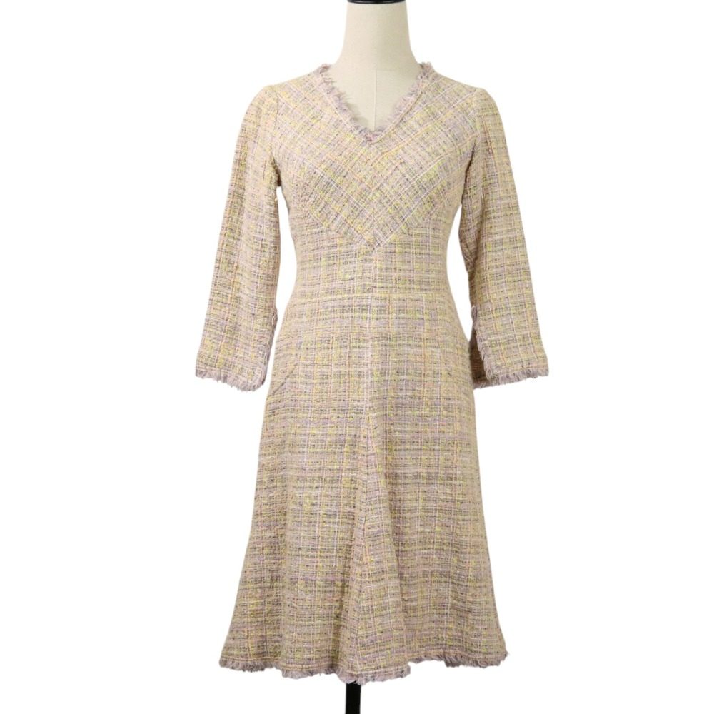 Chanel V-Neck Summer Tweed Dress