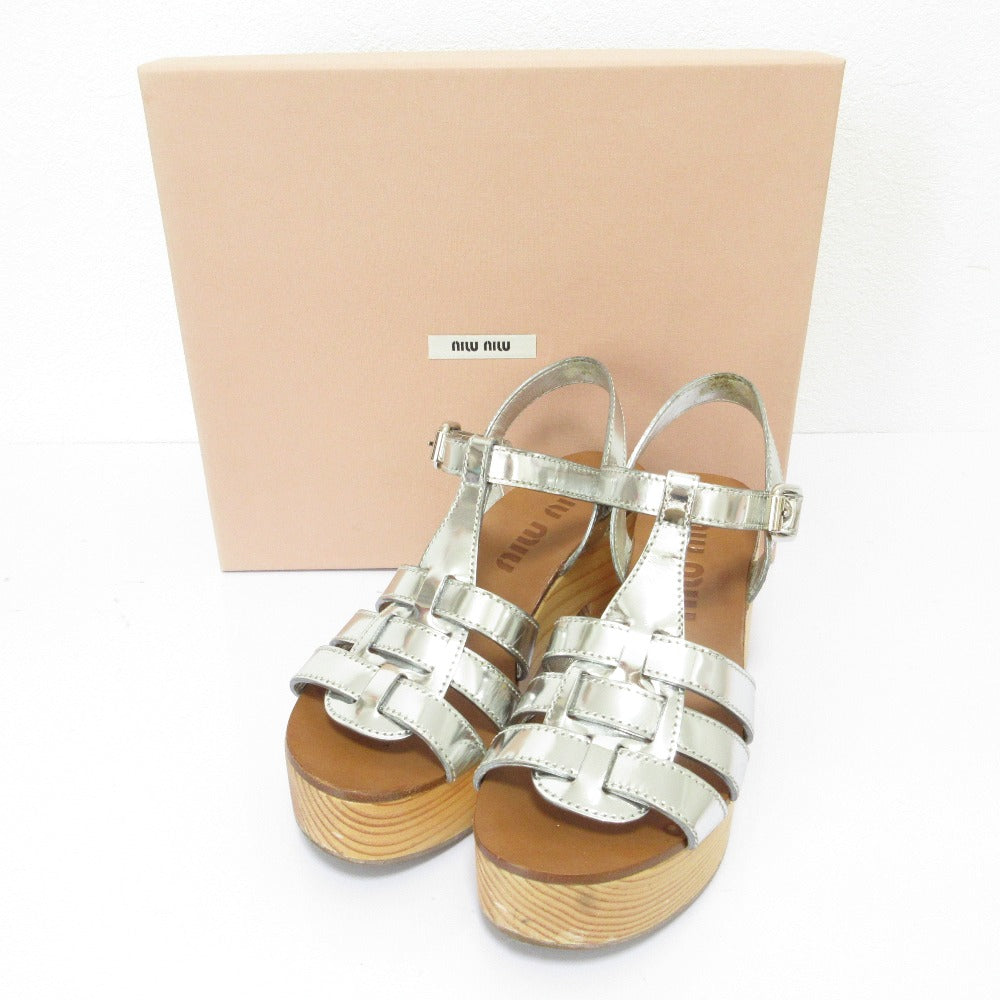 Miu Miu Leather Wood Sandals