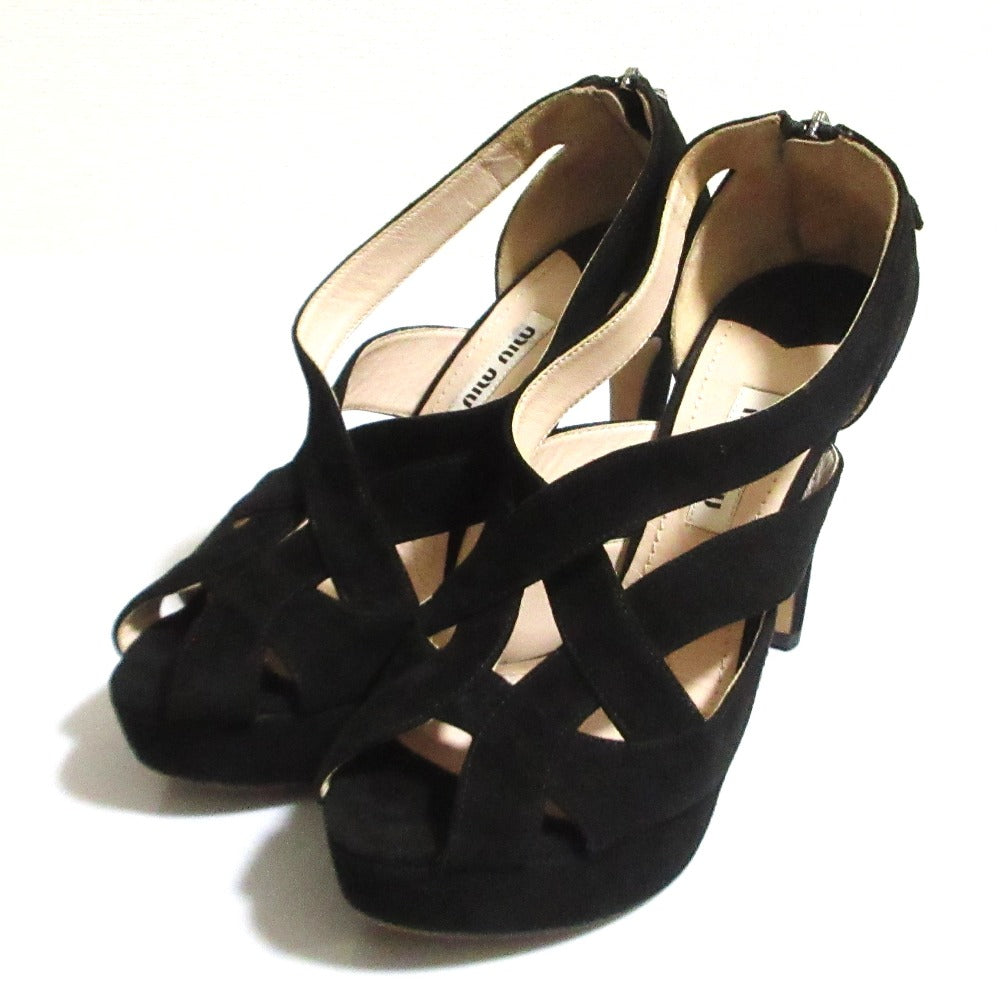 Miu Miu Suede Platform High Heel Sandals