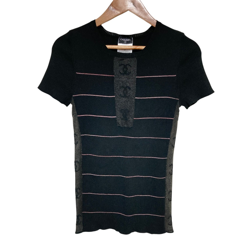 Chanel Mesh Rib Knit Top