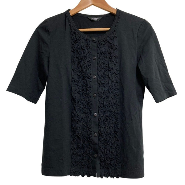 INGEBORG Frill Stretch Short Sleeve Blouse