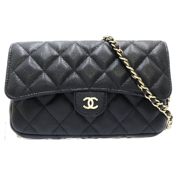 Chanel Classic Caviar Skin Wallet Chain