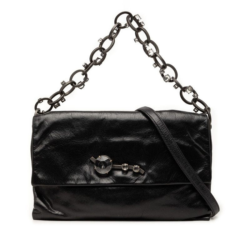 Miu Miu Leather Rhinestone 2way Shoulder Bag