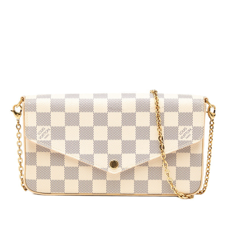 Louis Vuitton Pochette Felicie Damier Azur Chain Shoulder Bag