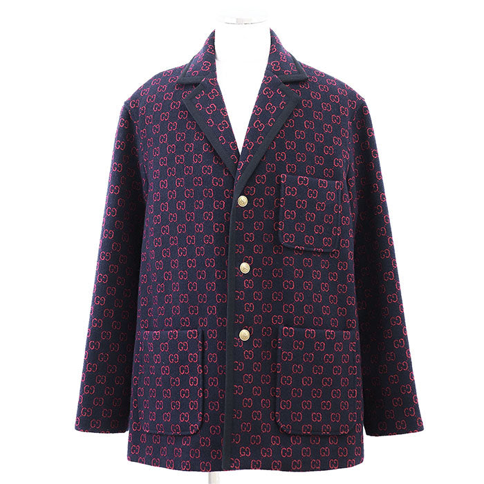 Gucci GG Jacquard Wool Nylon Coat