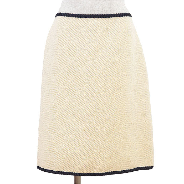 Gucci GG Logo Monogram Wool Silk Skirt