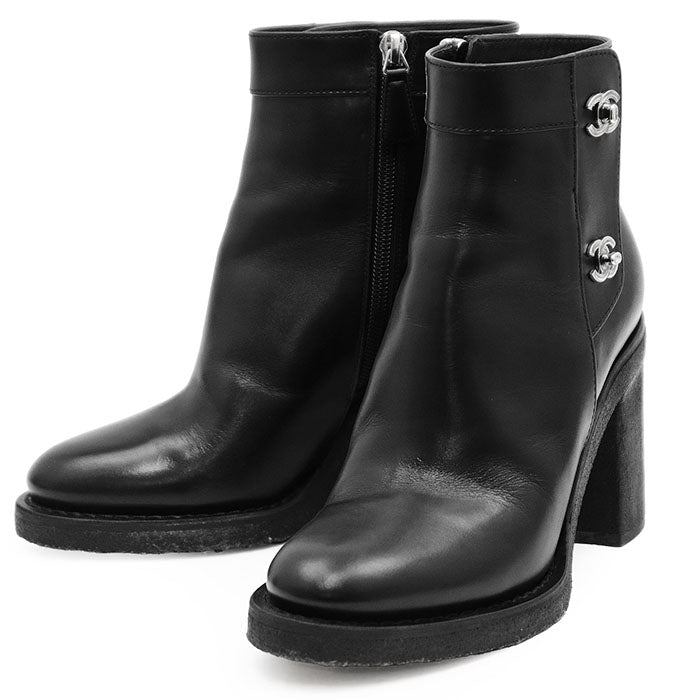 Chanel G31285 Leather Ankle Boots