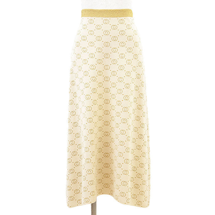 Gucci GG Interlocking Wool Blend Long Skirt