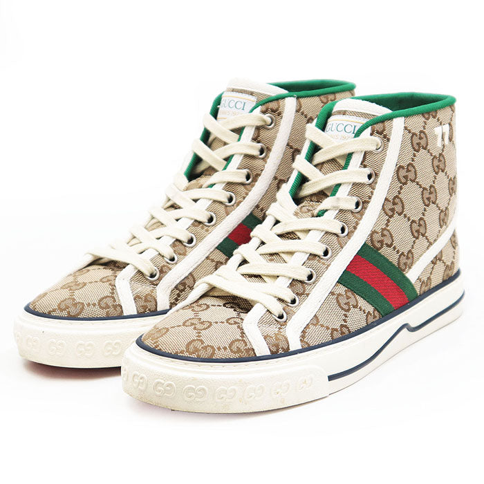 Gucci Tennis 1977 GG Canvas High Top Sneakers