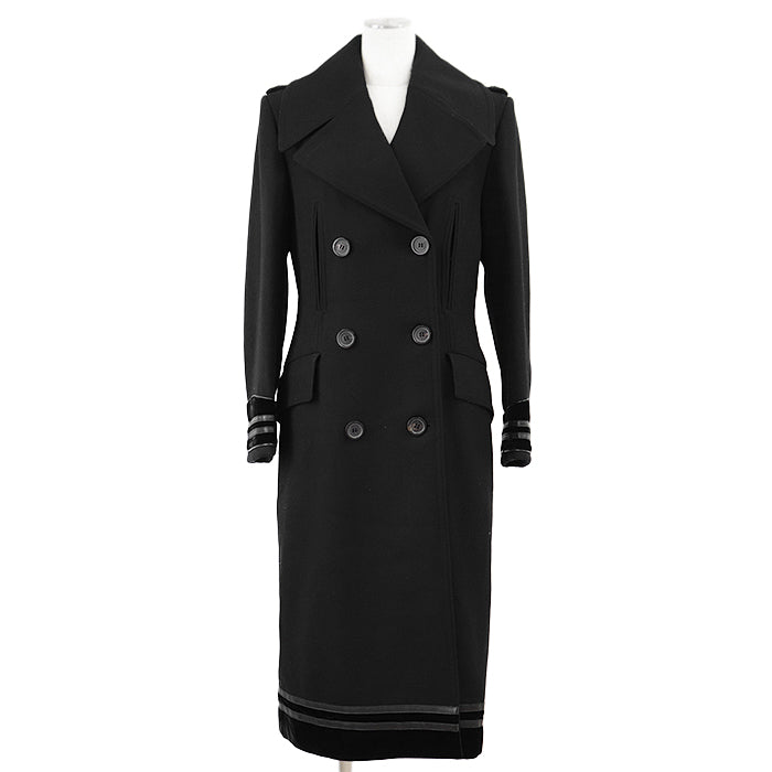 Gucci Wool Velour Leather Trench Coat