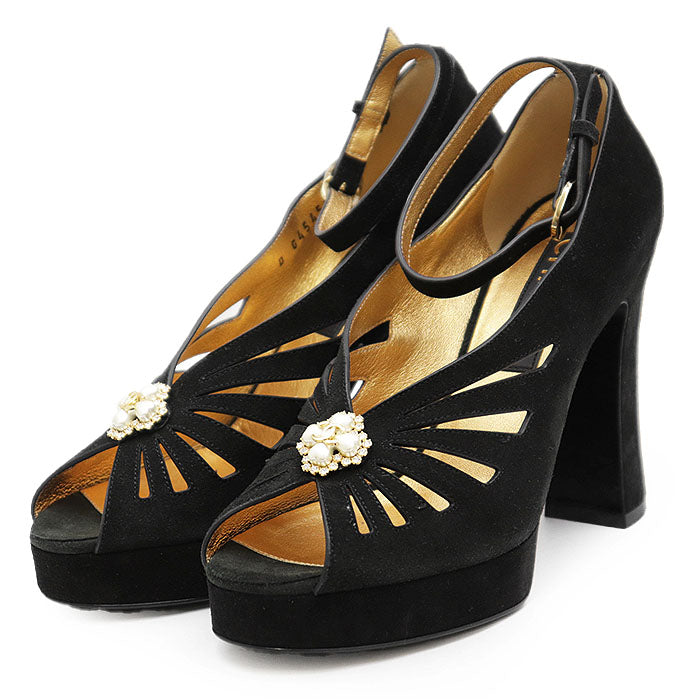 Chanel G45455 Leather Suede Pumps