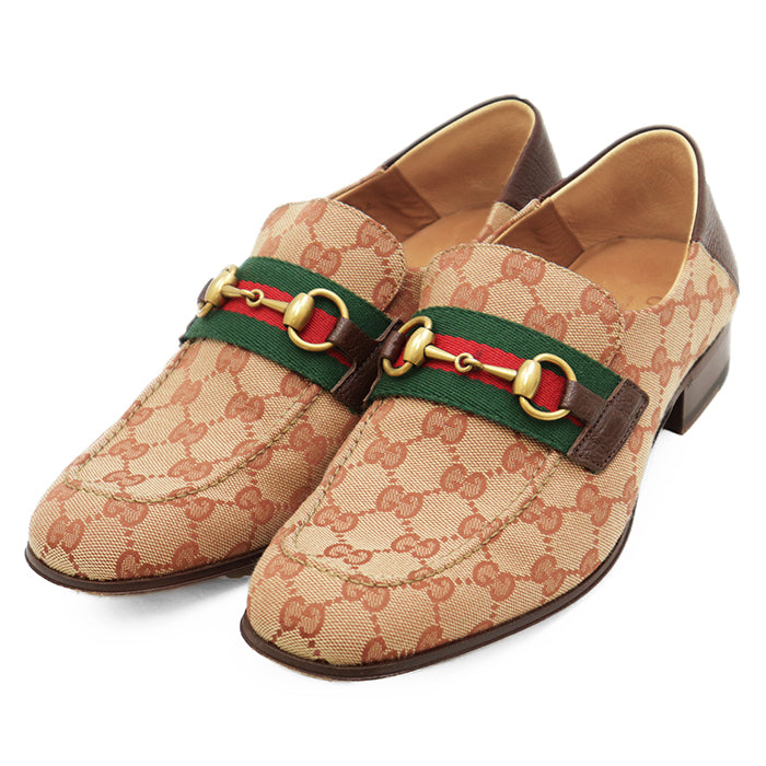 Gucci GG Canvas Leather Loafers