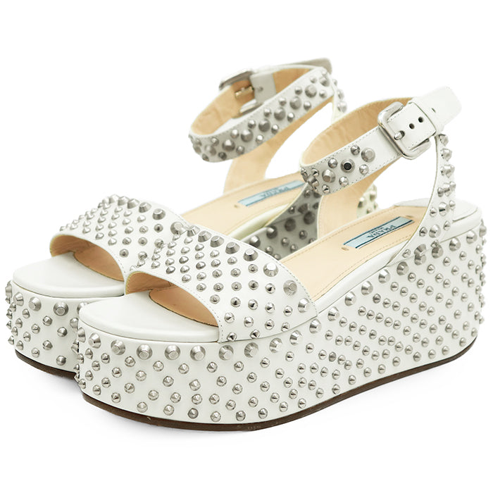 Prada Leather Platform Sandals