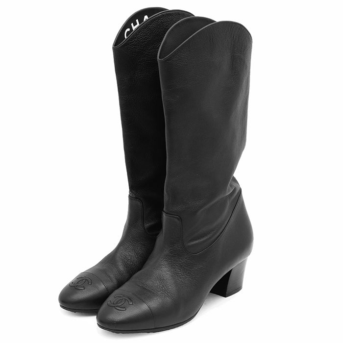 Chanel Grain Leather Boots
