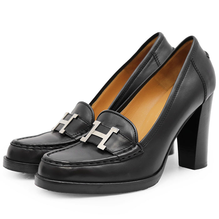 Hermes Mocassin Dauphin70 Leather Loafers