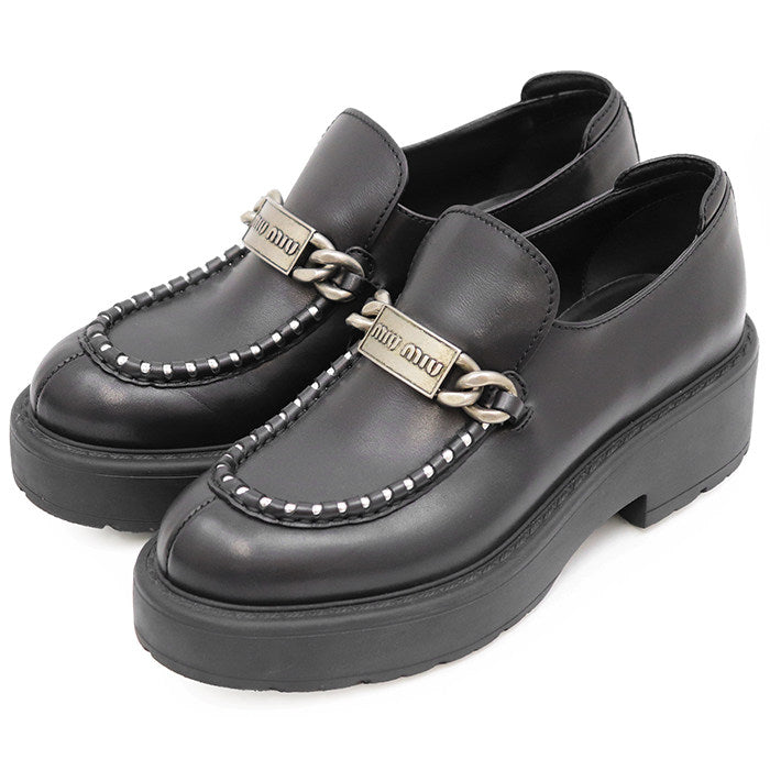 Miu Miu Leather Platform Loafers