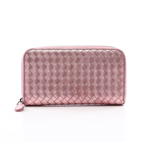 Bottega Veneta Intrecciato Metallic Leather Long Wallet