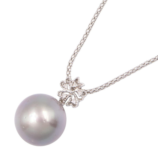 JEWELRY Au750 Diamond Black Pearl Necklace