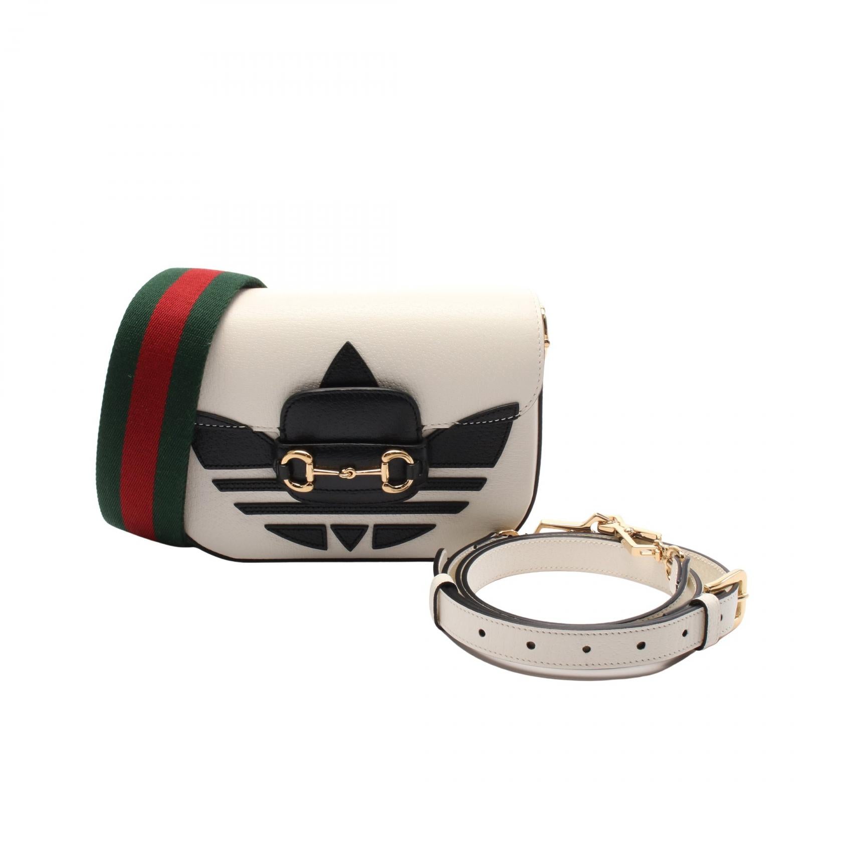 Gucci GUCCI × adidas Horsebit 1955 Leather Shoulder Bag