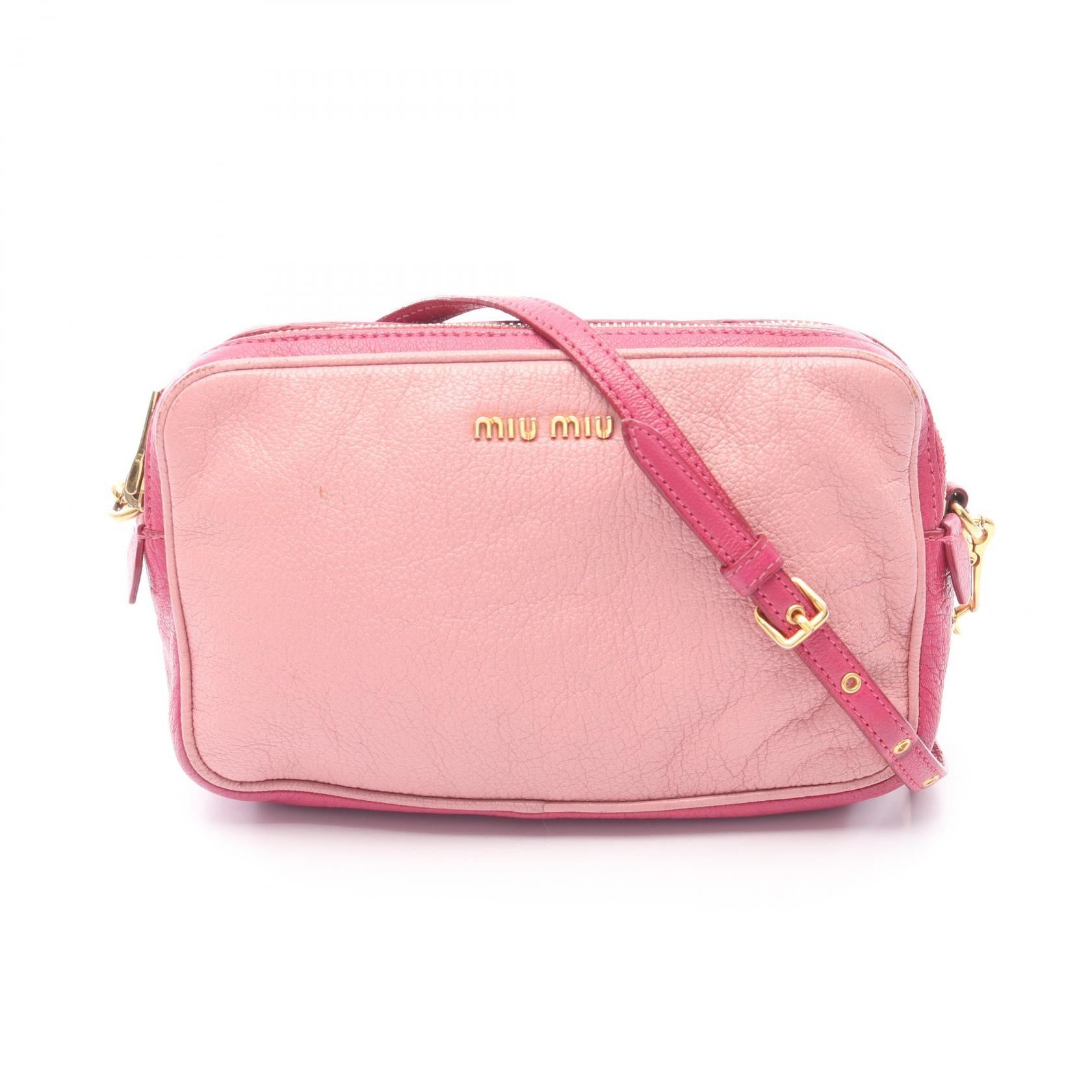 Miu Miu Madras Leather Shoulder Bag