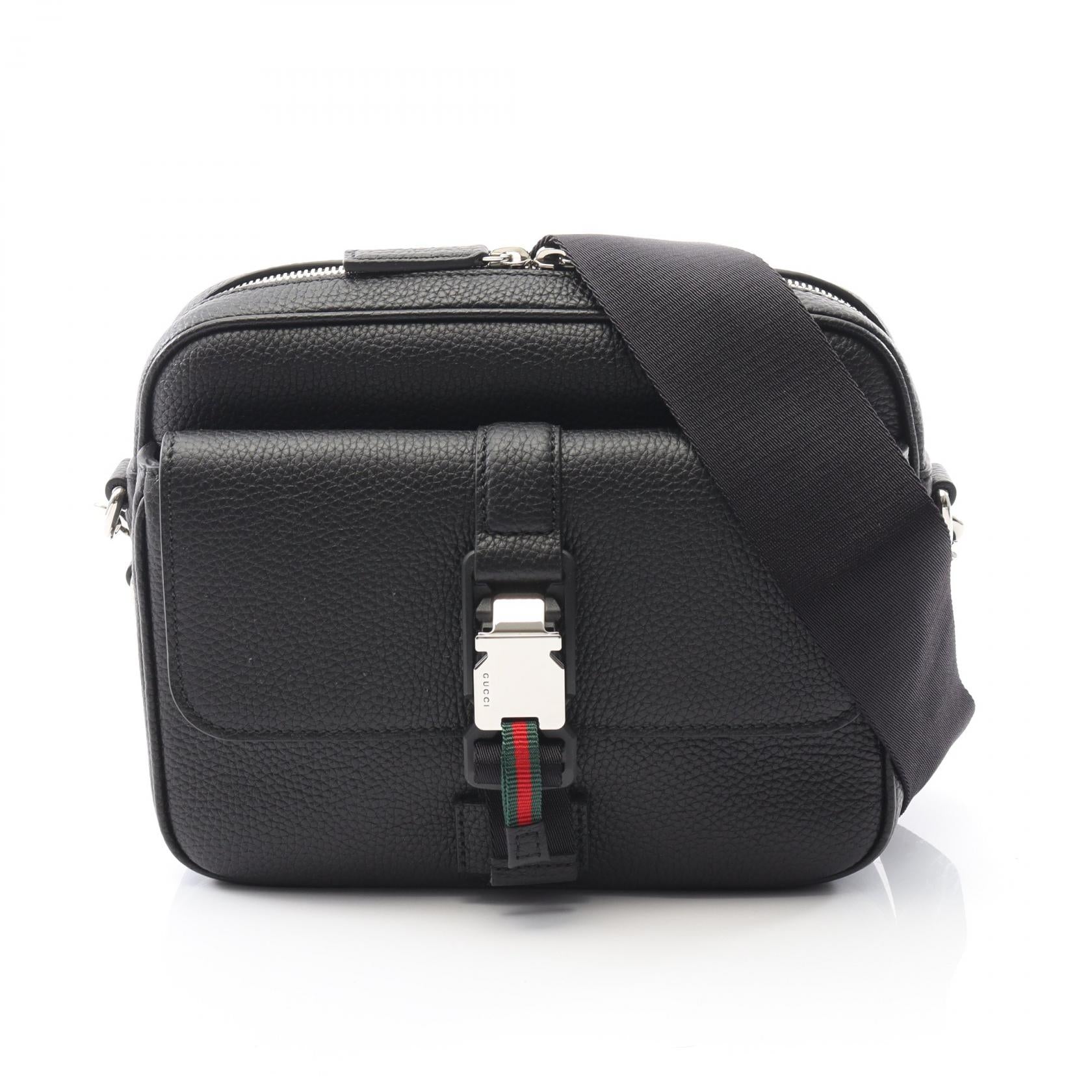 Gucci Web Stripe Leather Shoulder Bag