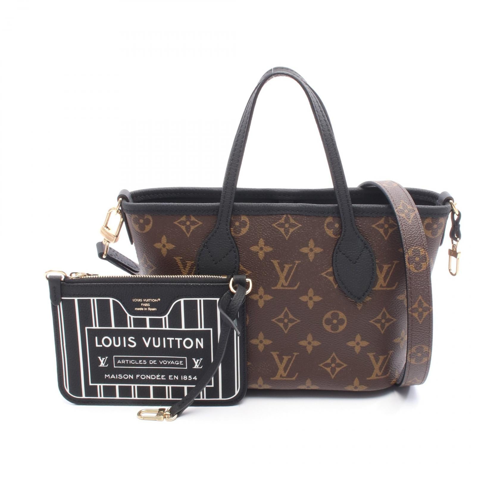 Louis Vuitton Neverfull Inside Out BB Monogram Coated Canvas 2way Tote Bag