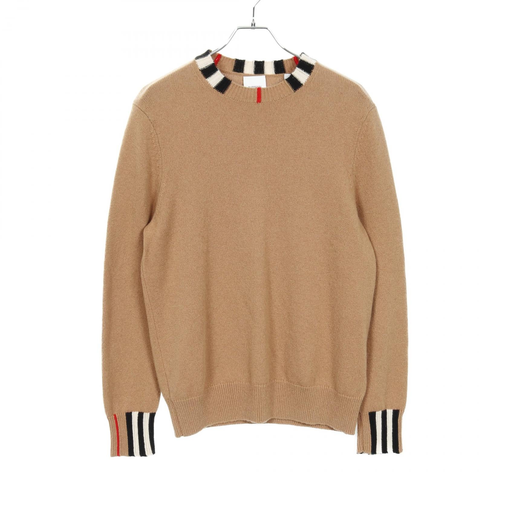 Burberry Icon Stripe Trim Cashmere Knitwear